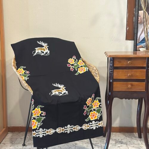 Batik Cap Motif Rusa Puspa Tumpal Paser